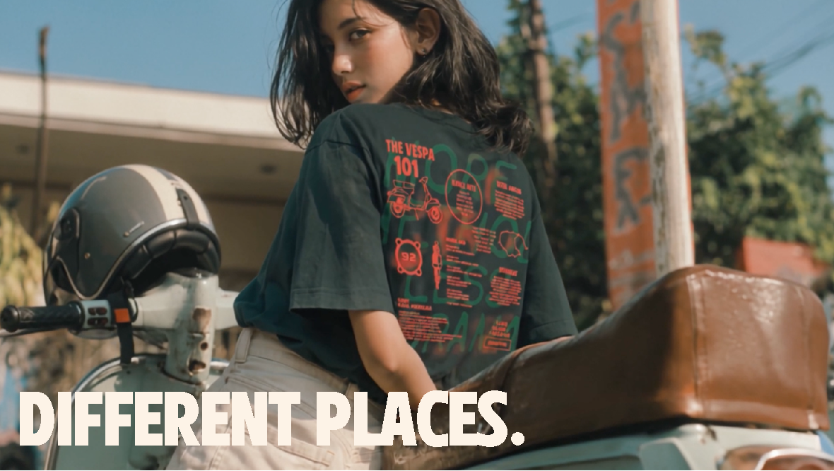 Different places.